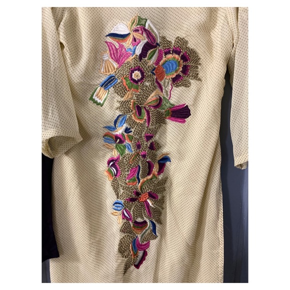 Nude and Plum Embroidered Casual Shalwar Kameez - Picture 5 of 5